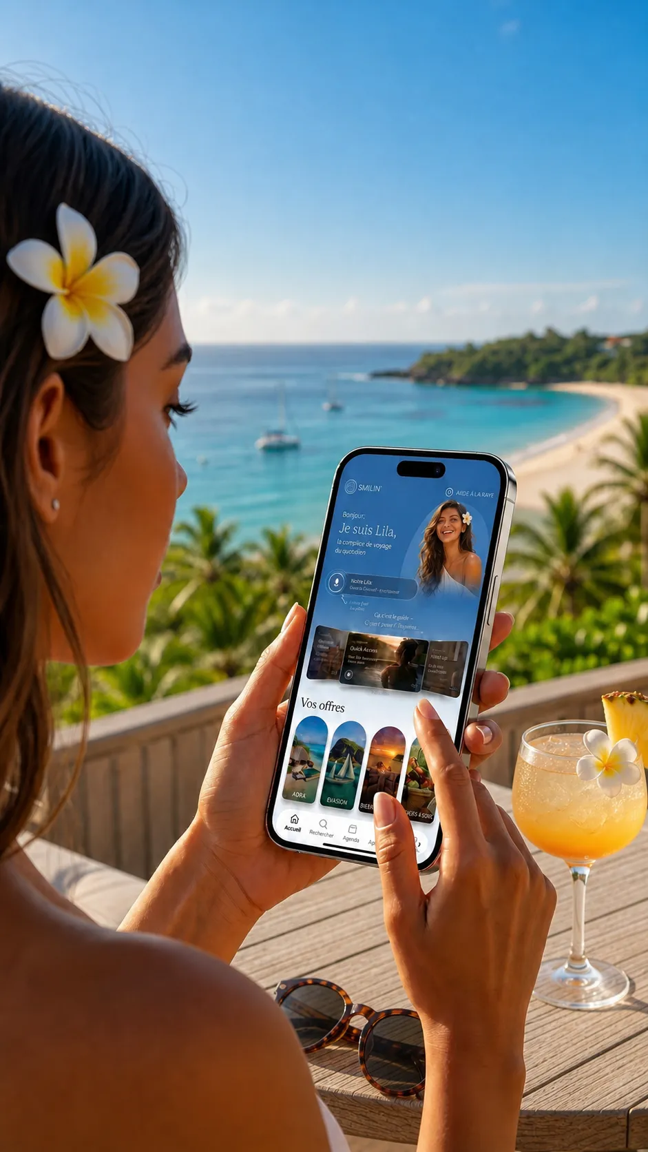 La web app Smilin' — écran d'accueil avec Lila